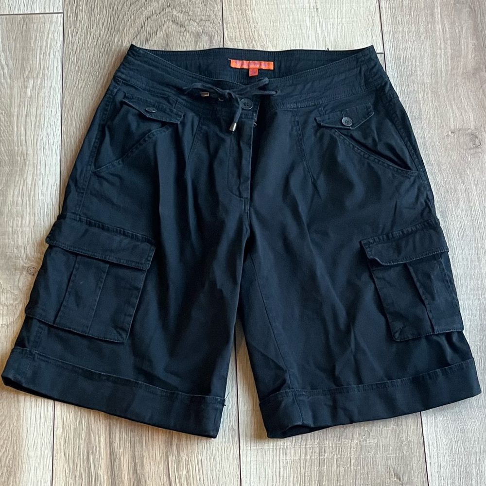 Black Cargo Women Shorts